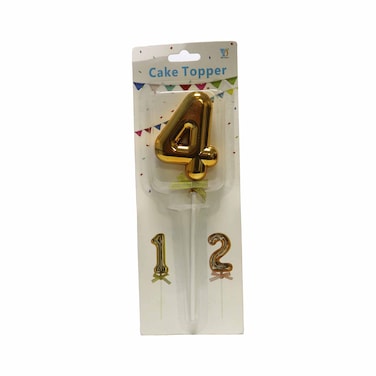 طيبة شمعة عيد ميلاد أرقام ميتاليك - رقم 4