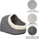 Semi-enclosed cat cave bed with removable washable soft lamb wool cushion, Suitable for all cats &amp; small dogs, Anti-slip bottom, and Comfortable pet nest 35 cm (Grey and white)