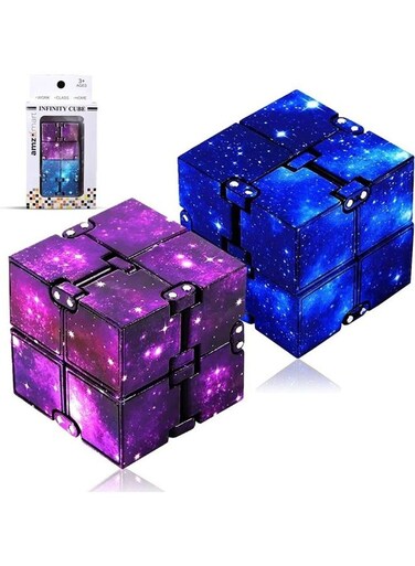 Buy Luxe Decora 2-Piece Infinity Cube Anti-Stress Fidget Finger Toy Set ...