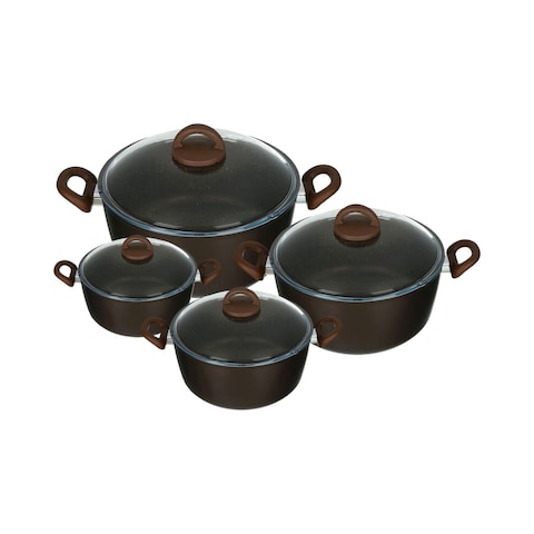 Illa Italy Granite Pot Set - 8 Pieces - Brown