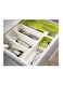 Drawer Store With Cutlery Tray White/Green 29.2x6.2x38.3centimeter