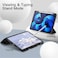 TRON Case For iPad Air 5/4 (2022/2020 5th/4th Generation 10.9-Inch) with Pencil Holder, Support 2nd Pencil Charging, Slim Tablet Cover with Soft TPU Back, Auto Wake/Sleep Black