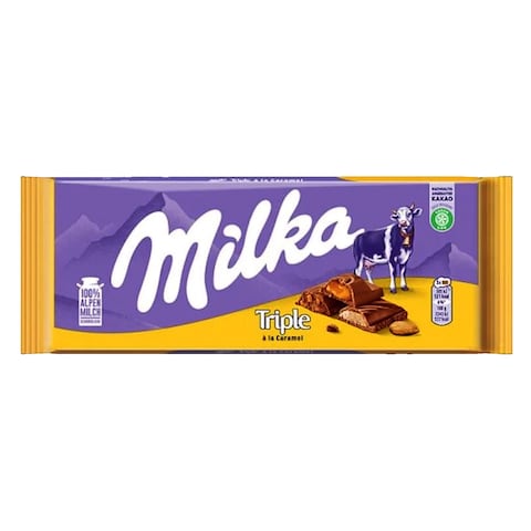 Milka Triple Caramel Chocolate Bar 90GR