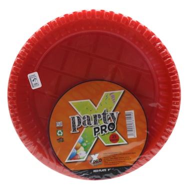 XPRO PLAIN ROUND PLATE 9 RED 25S