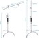 COOPIC Create Cool Pictures 2 Pack C Stand Stainless Steel 210cm Max Height With 88cm Holding Arm Grip Head With Turtle Base And Carrying Bag For Video Reflector Monolight And Photography