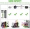 Doreen Expandable Pan Rack Organizer with Knife Holder,7+Adjustable Pot Lid Holders Bakeware Rack,Kitchen Cookware Pantry Cabinet Storage Rack with 7 Expandable Adjustable Dividers (Black)