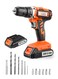 Lawazim Cordless Drill 20V Lithium-Ion 10Mm With 2 Batteries And Accessories Bmb