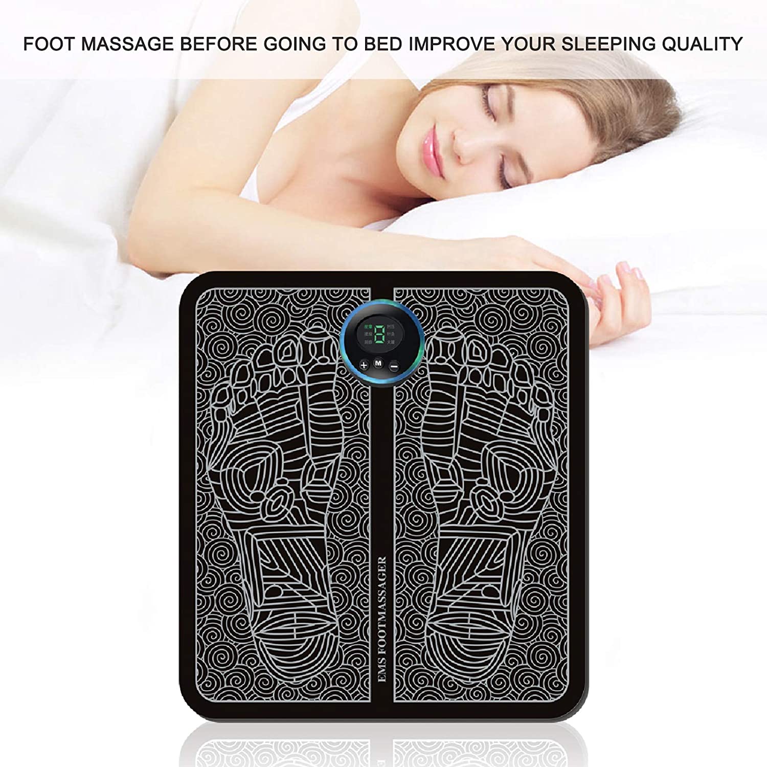 Generic Goolrc EMS Foot Massager Mat Electric Leg Foot Muscle Stimulator Massager Pressure Relief Pain Relief Foot Relaxing Blood Circulation Foot Massager Pad