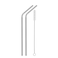 Decdeal - 2pcs Stainless Steel Straws Reusable Eco-friendly Straight/Bent Drinking Metal Straws with Cleaning Brush 1#