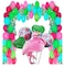 Flamingo Party Balloon sets Pink/Yellow/Green Decorations Supplies Flamingo Balloons, Birthday Baby Shower Wedding Luau Hawaiian Bachelorette Decor (80pcs)
