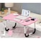 LINGWEI Pink-Foldable Laptop Lap Desk Notebook Table Dorm Desk Portable Computer Bed Table Tray Standing Bed Desk Breakfast Serving Bed Tray Notebook Computer Stand Reading Holder for Couch Floor