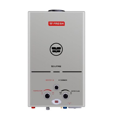 Fresh Natural Gas Water Heater - 10 Liters - Silver
