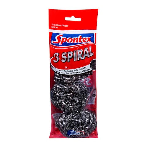 Spontex Spiral Stainless Steel Pads - 3 Pieces