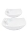 Royalford 27-Piece Opal Hard Square Dinner set White/Blue/Black
