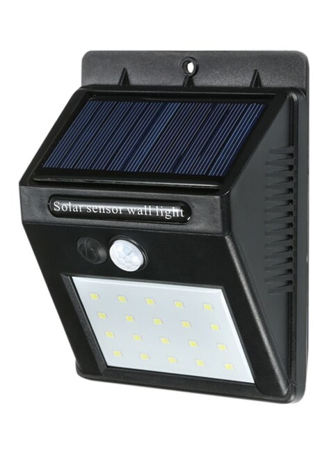 20-LED Solar Sensor Wall Light Black 0.185kg