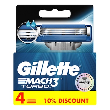 GILLETTE MACH 3 TURBO CART 4&#39;S