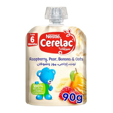 Cerelac pear raspberry puree 90g