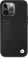 CG Mobile BMW Liquid Silicone Case Tone On Tone Metal Logo Compatible With iPhone 13 Pro Max (6.7") Sleek &amp; Classy Design, Scratch &amp; Impact Resistant Back Cover Officially Licensed (Black)