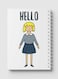 Lowha Spiral Notebook With 60 Sheets And Hard Paper Covers With Hello Girl In Uniform Design, For Jotting Notes And Reminders, For Work, University, School