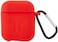 Protective Case Cover With Carabiner For Apple AirPods Red