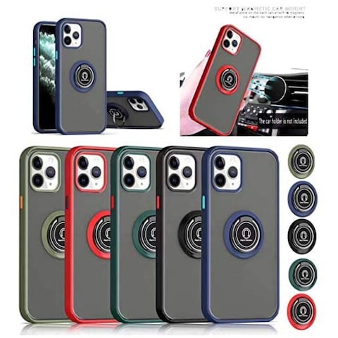 Protective Matte Ring Case Cover For Apple Iphone 11 Pro Max Blue