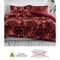 Luna Home Single Size 4 Pieces, Maroon Marble Design Duvet Cover Set