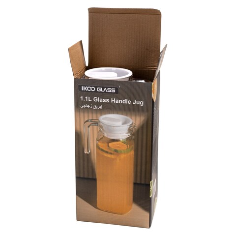 Ikoo Glass Glass Handle Jug 1.1L