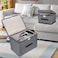 Doreen 2 Pack Storage Box with lid Foldable Linen Fabric Clothing Storage Basket Bins with Lids Gray Clothes Holder (Grey GC2225A)