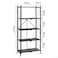 5 Tier Metal Storage Rack Foldable Shelf Kitchen Organizer Bedroom Shelves Rolling Cart
