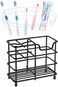 Toothbrush Holder - Stainless Steel Toothpaste Holder Bathroom Accessories Organizer (Small, Black)