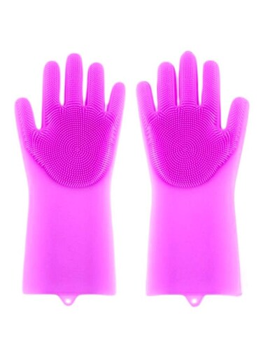 Generic 2-Piece Multipurpose Washing Gloves Set Pink