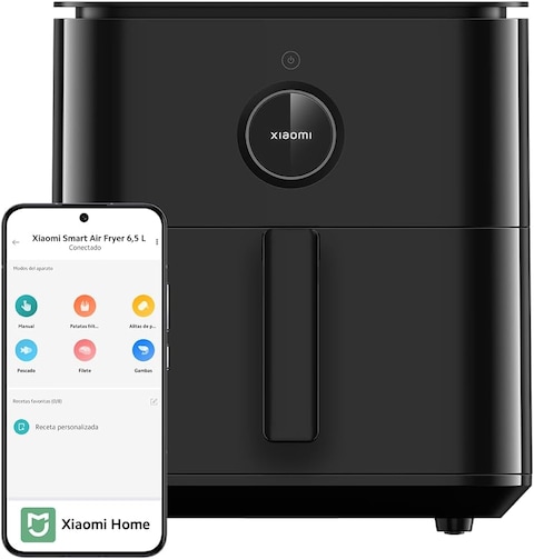 Xiaomi Smart Air Fryer 6.5L Air Fryer, 6.5L, 1800W, 100 Recipes, OLED Display, Adjustable Temperature 40&deg;C - 220&deg;C, Even Cooking 360&deg;, Black