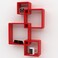 Wooden Twist Rafuf Intersecting Floating Wall Shelves with 4 Shelves Red