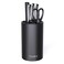 Knife Block Holder, Cookit Universal Knife Block without Knives, Unique Double-Layer Wavy Design, Round Black Knife Holder for Kitchen, Space Saver Knife Storage with Scissors Slot