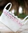 Multipurpose Storage Cotton Basket White and Pink 23x15cm
