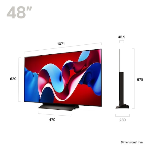 إل جي إيفو C4 تلفزيون OLED ذكي مقاس 48 بوصة بدقة UHD - أسود C46LA