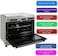 Nobel 90 x 60 Gas Cooker, 5 Gas Burner, Gas Oven &amp; Gas Grill, 8 Knob, Button Ignition, Glass Lid, 90 Min Mechanical Timer, FFD Protection, Made In Turkey NGC9699 Silver