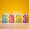 Mason Jars 4 pcs sett,Canning Jars with Sealed and Straw Lid, Ideal for Juice, Jam, Honey and Mojito, Wedding Favors, Shower Favors, Baby Foods