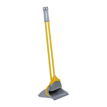 APEX FOLDING LONG HANDLE UPRIGHT DUSTPAN AND BROOM SWEEP SET