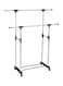 Double Pole Extendable Clothes Rack Silver/Black