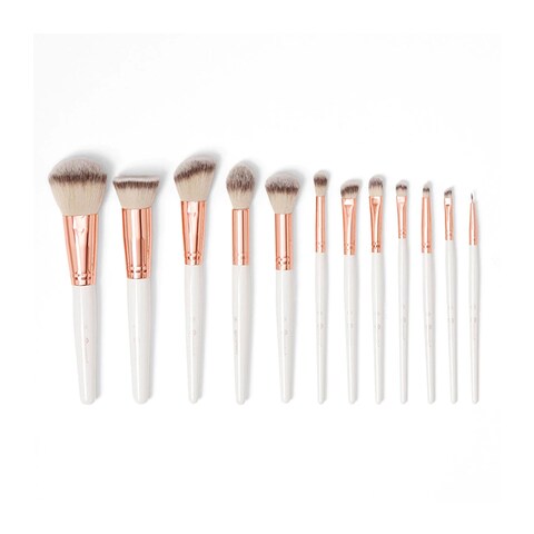 Buy BH Cosmetics Rose Romance Brush Set With Bag 12 Pieces in Saudi Arabia