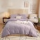 Luna Home Washable Cotton 6 Piece King Size Duvet Cover Plain Design, Plain Lavender Color