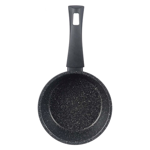Illa Cook On Rock Granite Casserole With Pyrex Lid - 16 Cm - Black