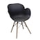 Jilphar Furniture Fiber Plastic Dining Room Chair with Armrest - Black - JP1271A