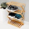 Royalford 4-Layer Bamboo Shoe Rack, Rf10413, 100% Natural Bamboo, Eco-Friendly, Collapsible Design, Easy To Store &amp; Carry, Multifunctional Shoe Shelf, Free Standing Shoe Organizer