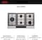 AEG Gas Hob Built-In, 90cm, 5 Burner, Stainless Steel, HGB95520YM, Made In Italy (1 Year Warranty)