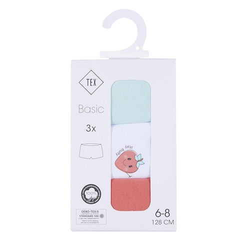 TEX Basic Fancy Boxers For Girl 6-8 Years (128cm) 3 Pieces