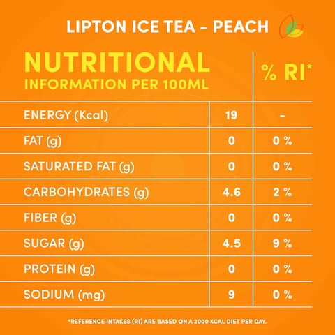 Lipton Peach Ice Tea Non Carbonated Low Calories Refreshing Drink 320ml Pack of 6