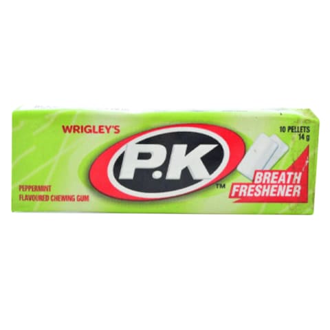 Wrigley&#39;s P.K Breath Freshener Pepper Mint Chewing Gum 10Pieces 14g