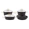 Home Maker Granite Cookware Set With Stainless Steel Lid Black And Gold 7 PCS